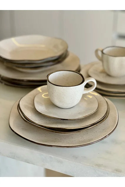Aparelho de Jantar em Porcelana  Luxo Oxford Conjunto 54 Peças + Brinde 01 Faqueiro