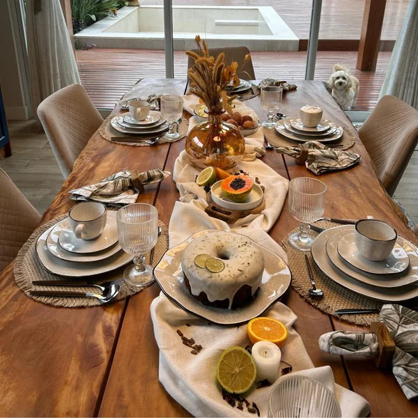 Aparelho de Jantar em Porcelana  Luxo Oxford Conjunto 54 Peças + Brinde 01 Faqueiro